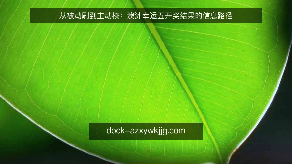 从被动刷到主动核：澳洲幸运五开奖结果的信息路径